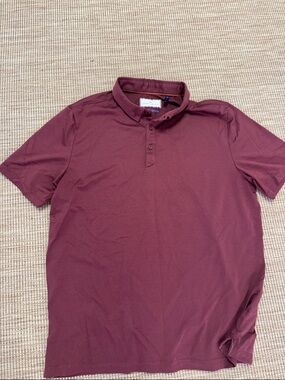 Men's Polo Shirt in Burgundy - Classic Short Sleeve